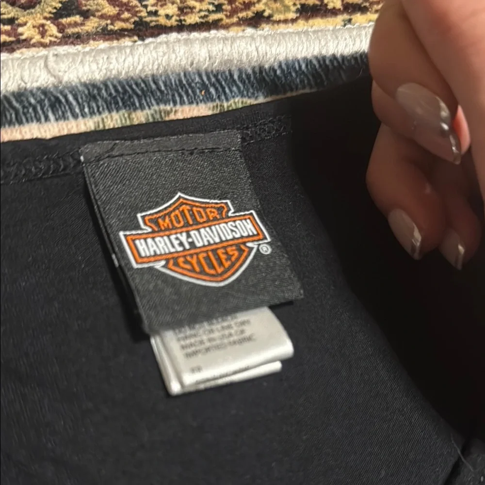 Vintage Rare Bling Harley-Davidson Black Graphic T-Shirt Medium - Picture 4 of 5